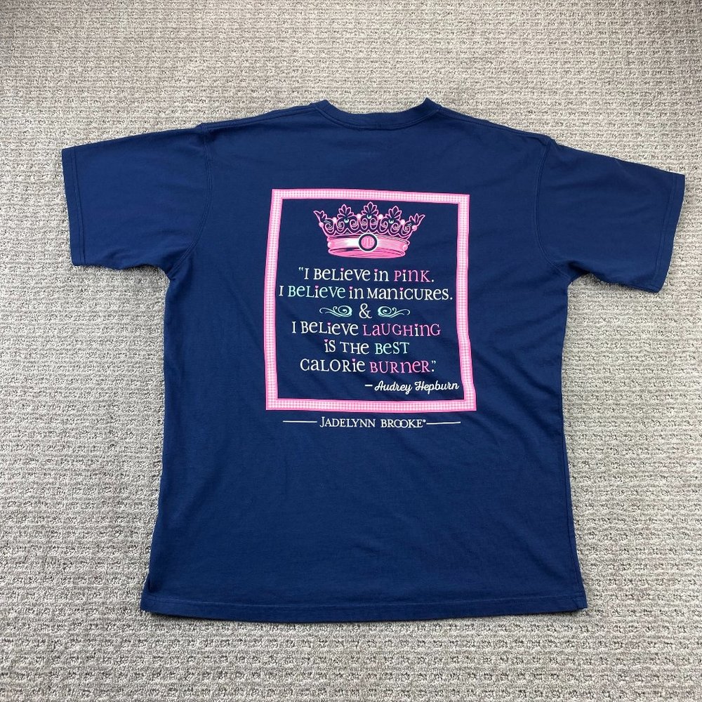 JADELYNN Brooke T- Shirt Adult Large L Navy Blue DEERLY Southern Attire Tee NEW